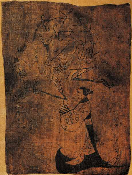 人物龙凤帛画