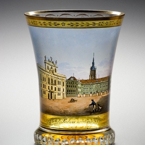 Big Wine Glass Painted with the Prague Archbishop Palace Big Wine Glass Painted with the Prague Archbishop Palace