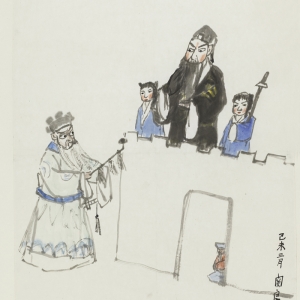 空城计，镜片，设色纸本，70x46cm，1979年