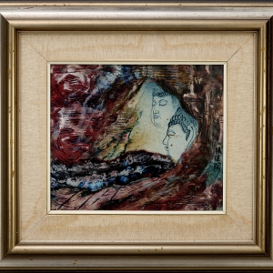 An Impression of a Grotto Ⅰ (《石窟印象Ⅰ》) Painting on a Porcelain Plate An Impression of a Grotto Ⅰ (《石窟印象Ⅰ》) Painting on a Porcelain Plate
