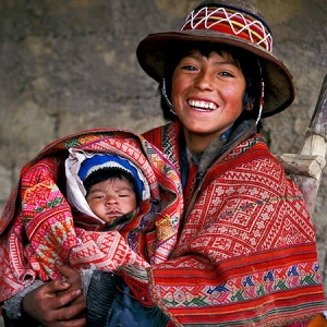 Boy Holding His Baby Brother, Peru 