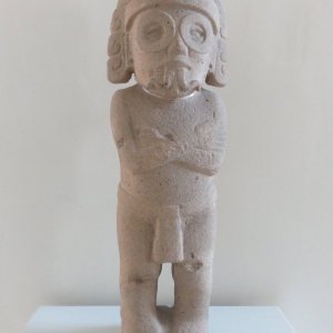 公元600—1521年 65×20×15厘米 塔巴斯科州 卡德纳斯 阿瓦卢尔科 卡洛斯‧裴里瑟‧卡玛拉人类学博物馆藏 雨神特拉洛克石雕像