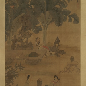 明 陈洪绶 蕉林酌酒图轴 明 陈洪绶 蕉林酌酒图轴