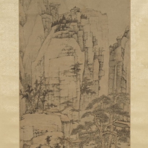 清 弘仁 松溪石壁图轴 清 弘仁 松溪石壁图轴